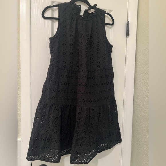 Loft - Eyelet Lace Tiered Swing Dress with pockets - Picture 2 of 8